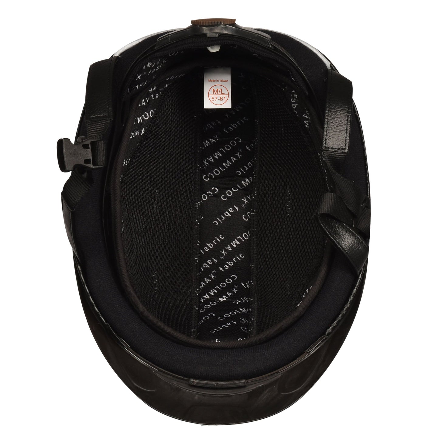 black riding helmet