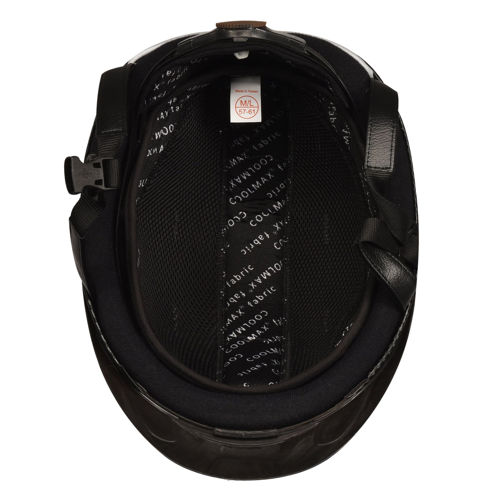 black riding helmet
