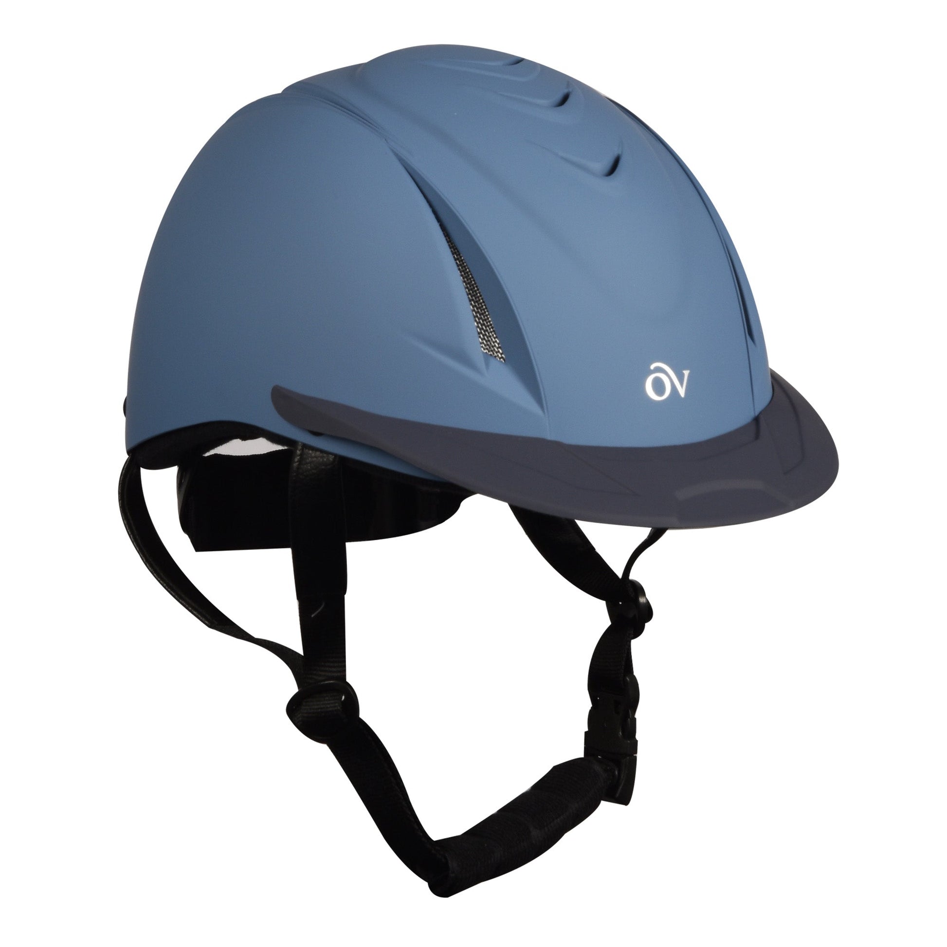 blue riding helmet