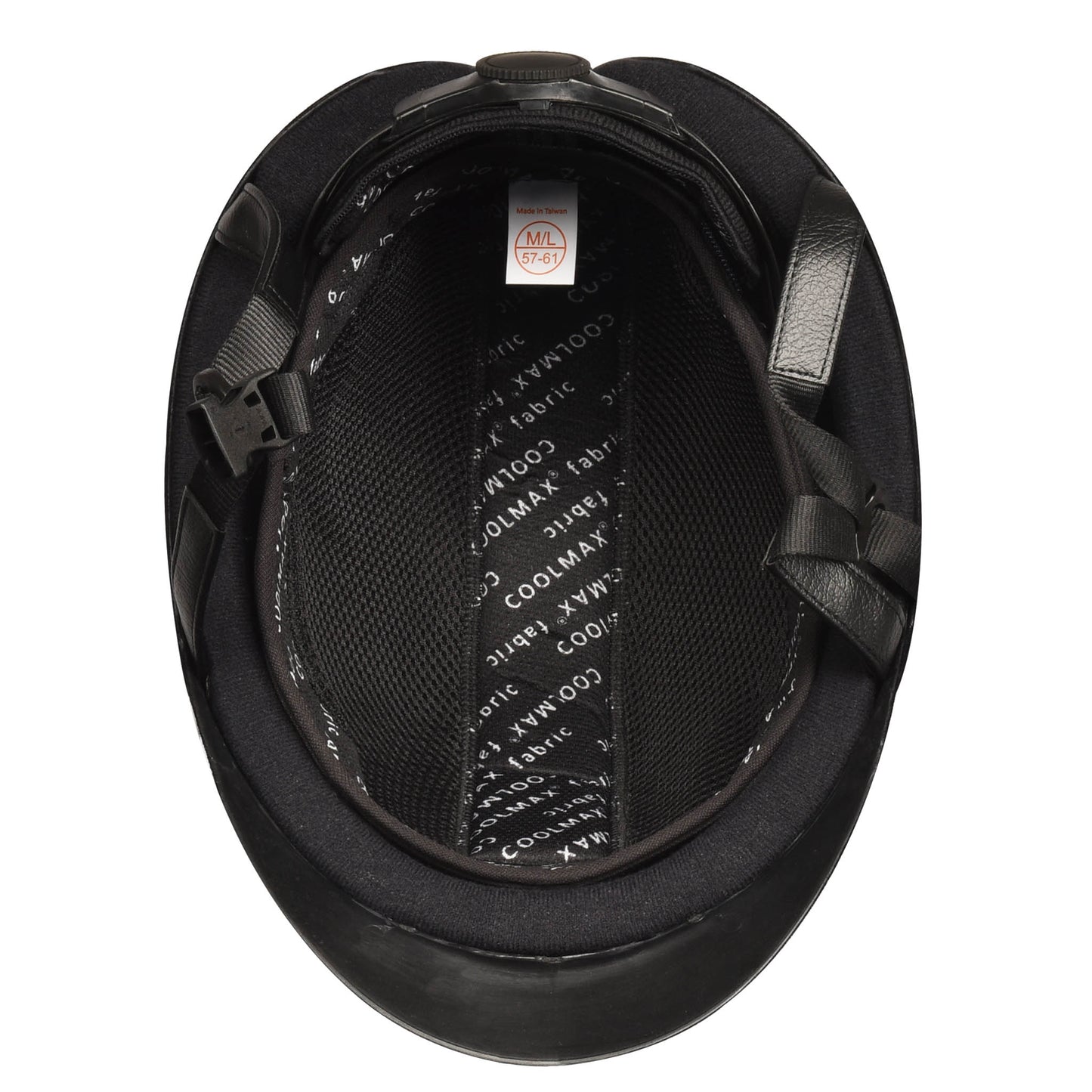 black riding helmet flocked