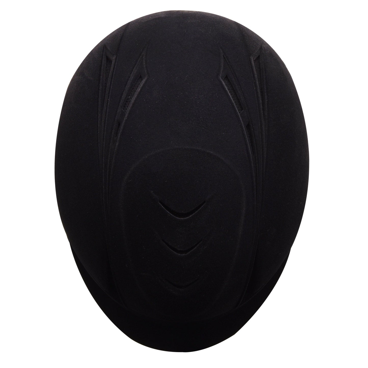black riding helmet flocked