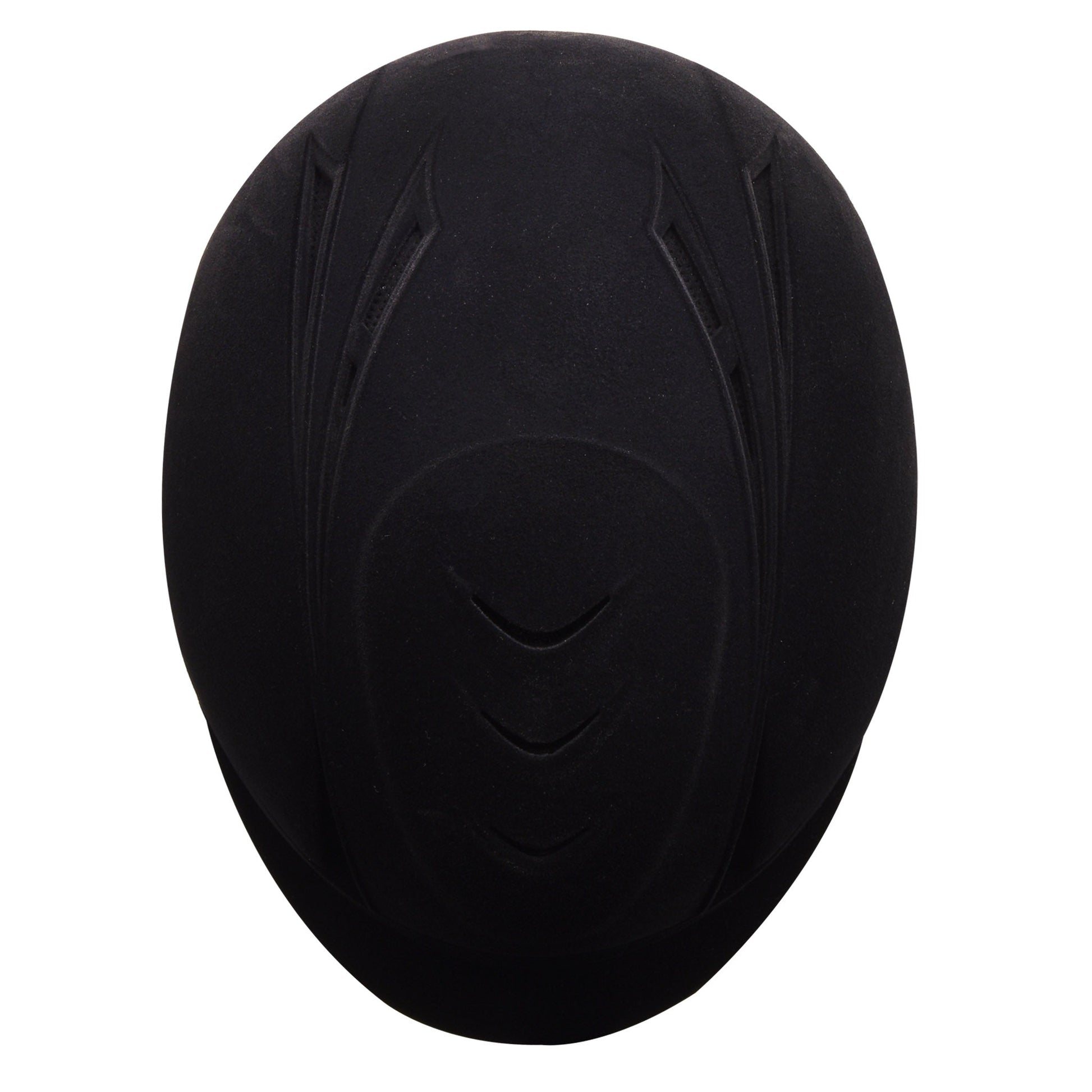 black riding helmet flocked