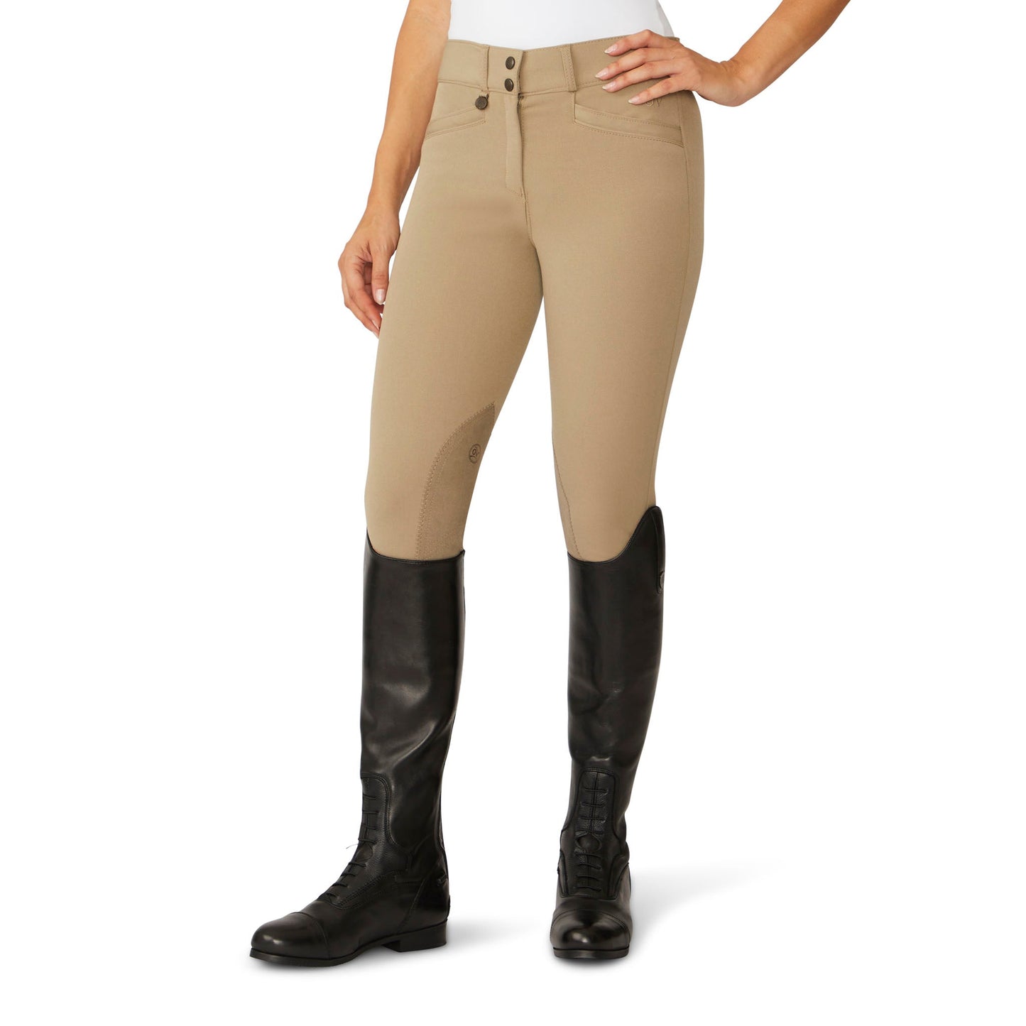 Ovation Women's Celebrity EuroWeave DX Knee Patch Breech - Light Tan