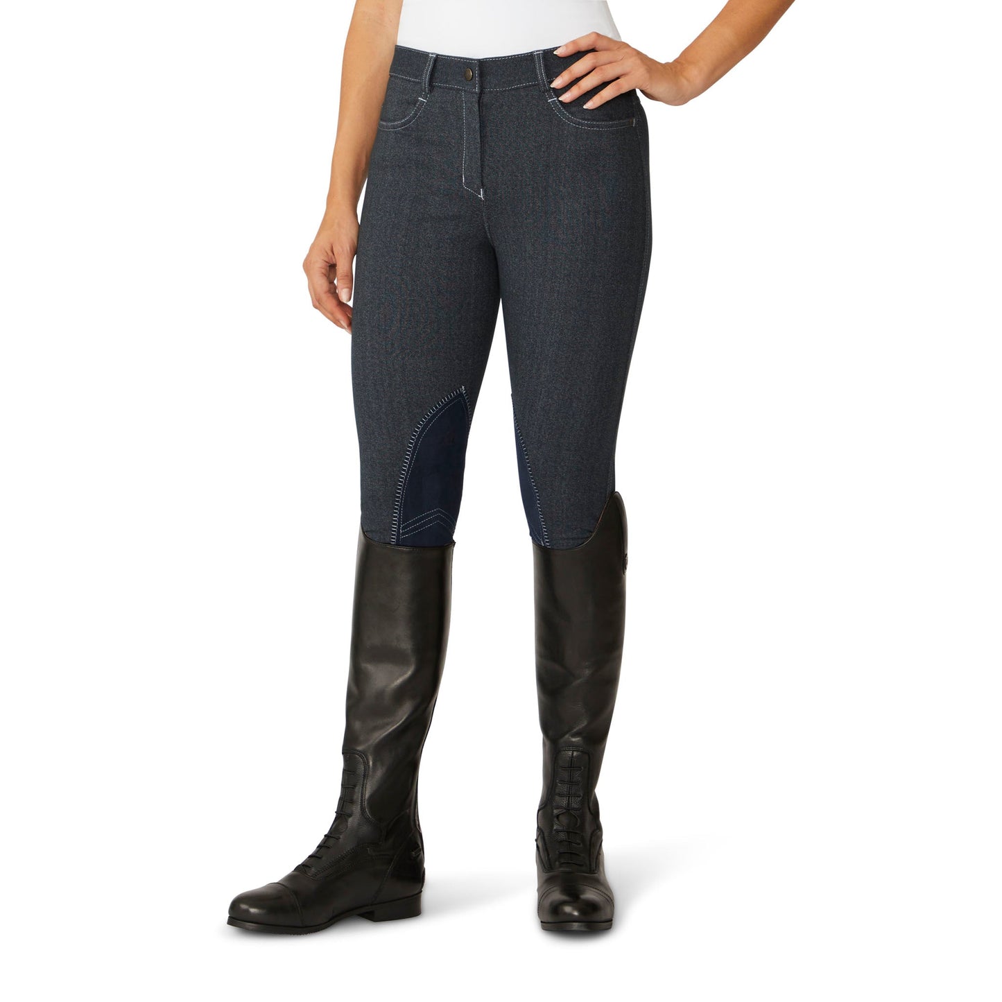 Ovation Women's SoftFlex Suede Knee Patch Breech - Indigo
