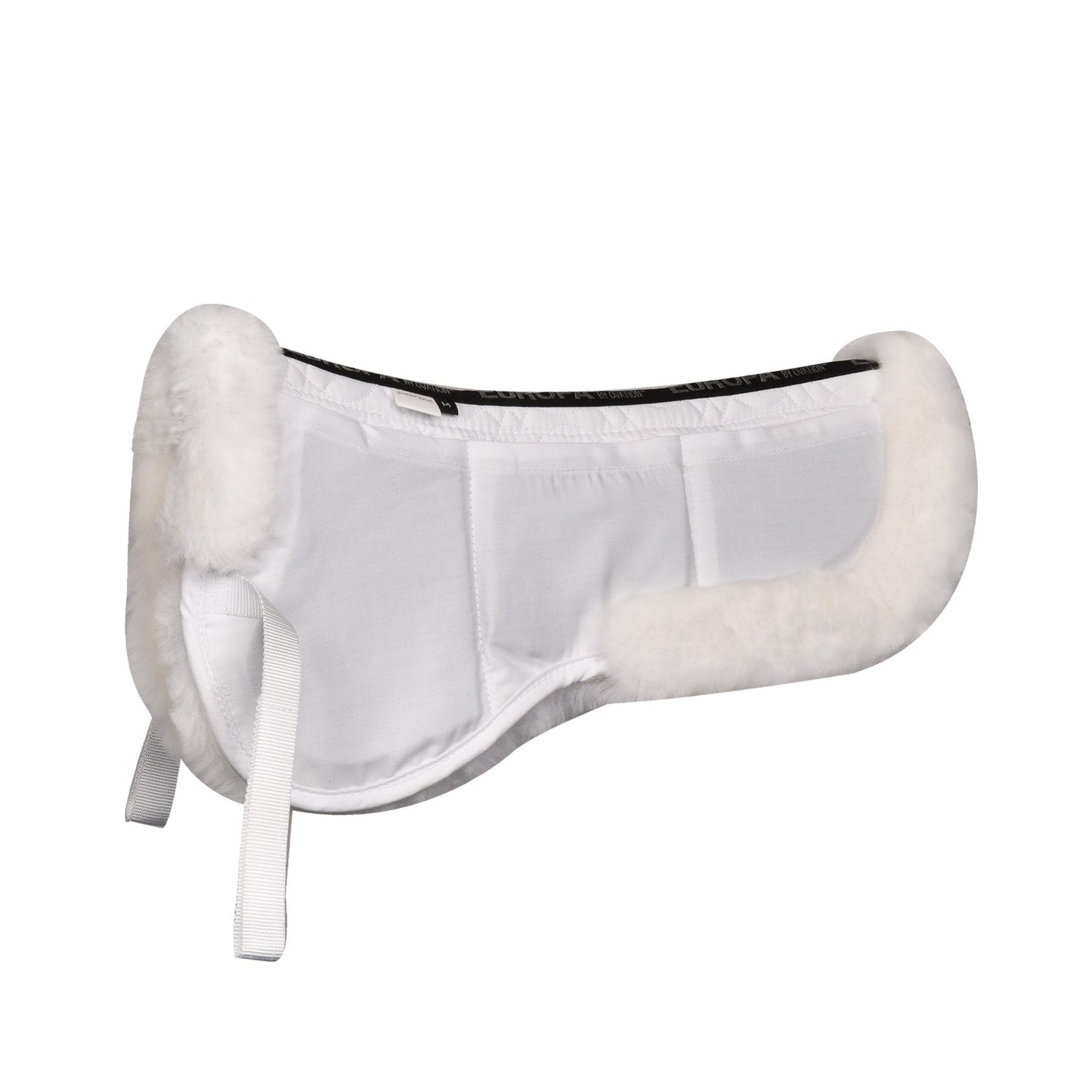 white half saddle pad with sherpa lining