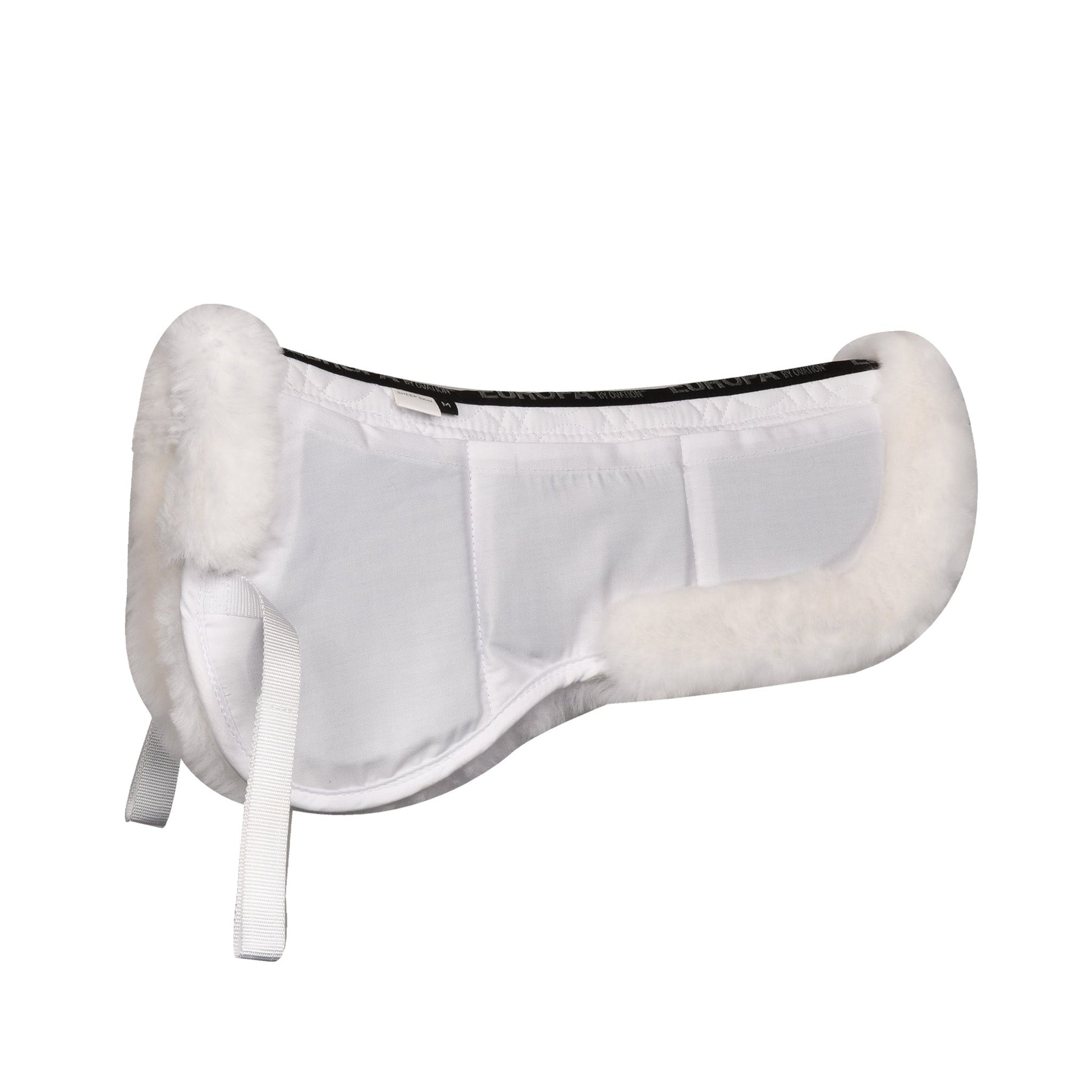 white half saddle pad with sherpa lining