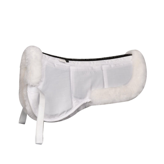 white half saddle pad with sherpa lining