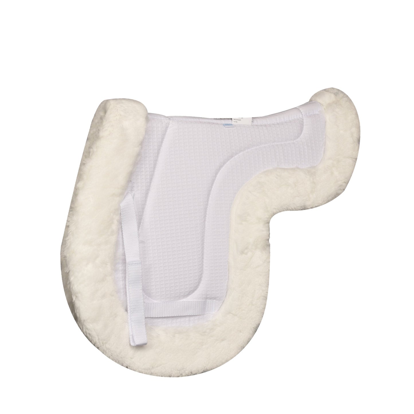 white hunter saddle pad with shearling