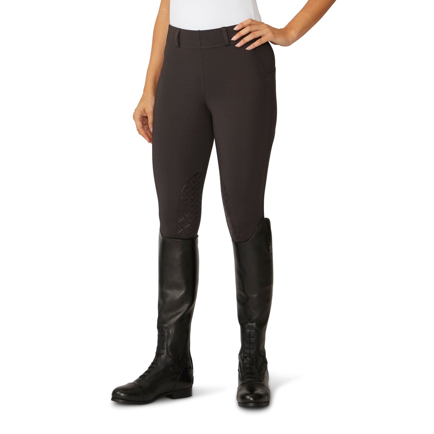 Ovation Women's AeroWick Knee Patch Tight - Charcoal