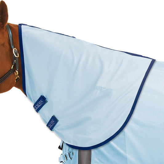 light blue fly sheet with dark blue trim