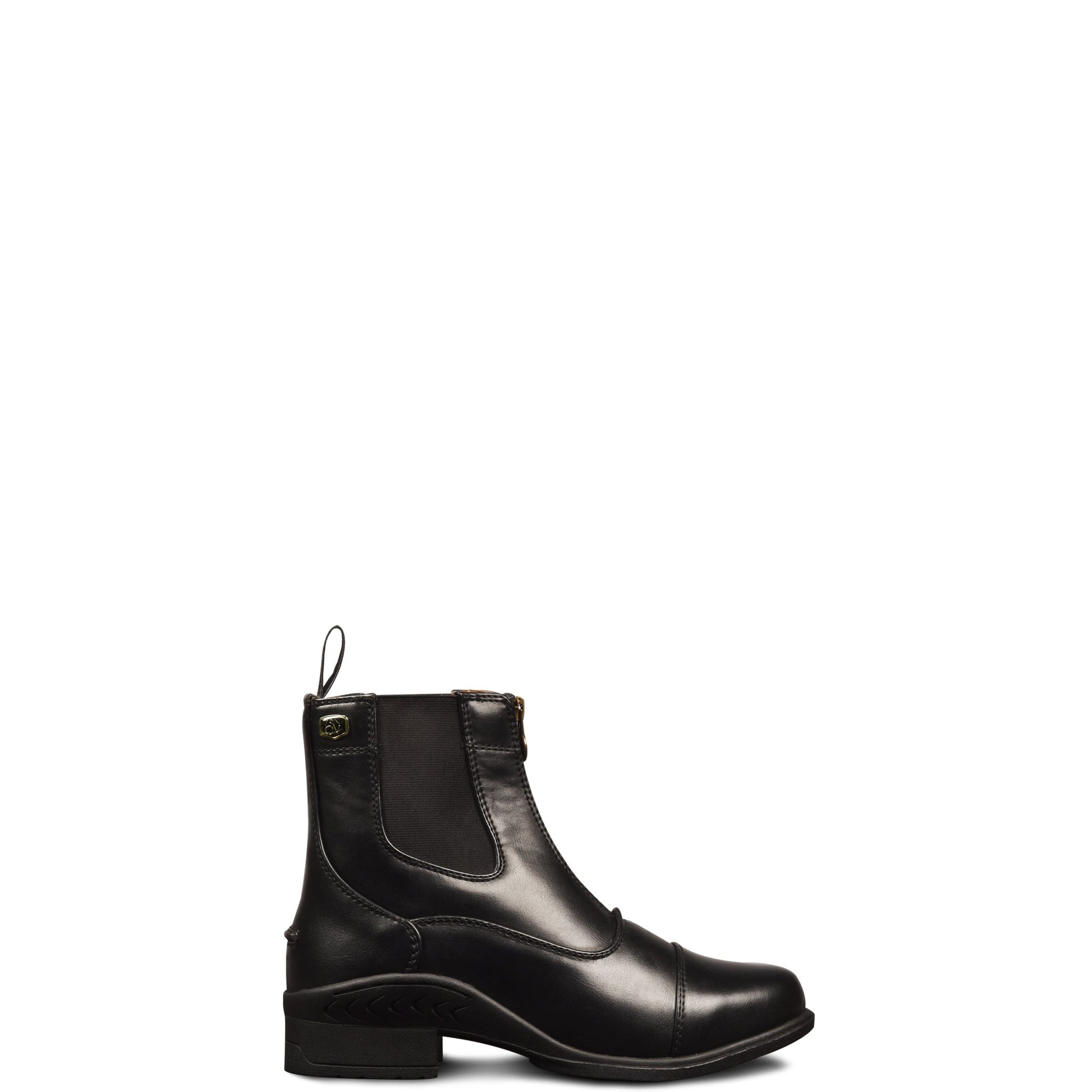 Black vegan leather paddock boot