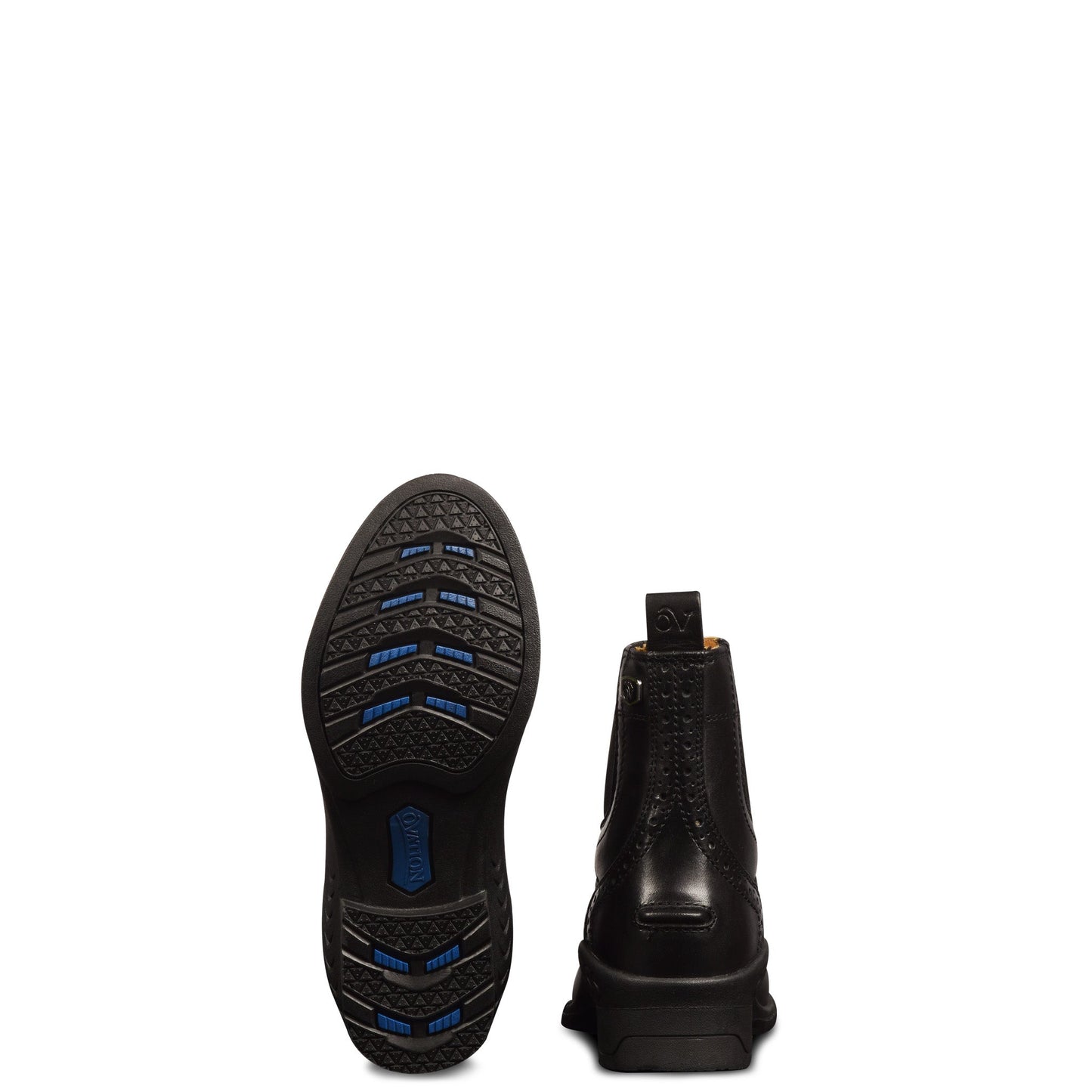 Black paddock boot leather zip sole