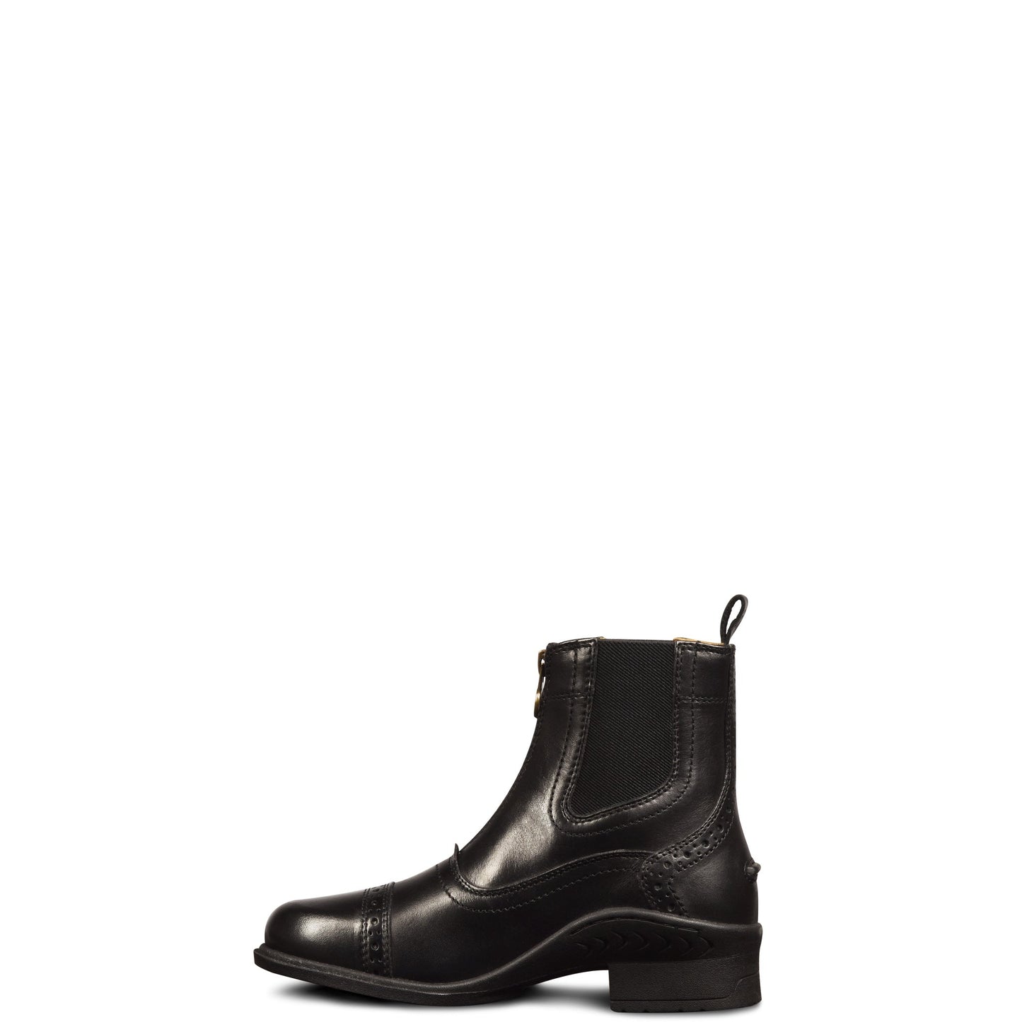 Black paddock boot leather zip