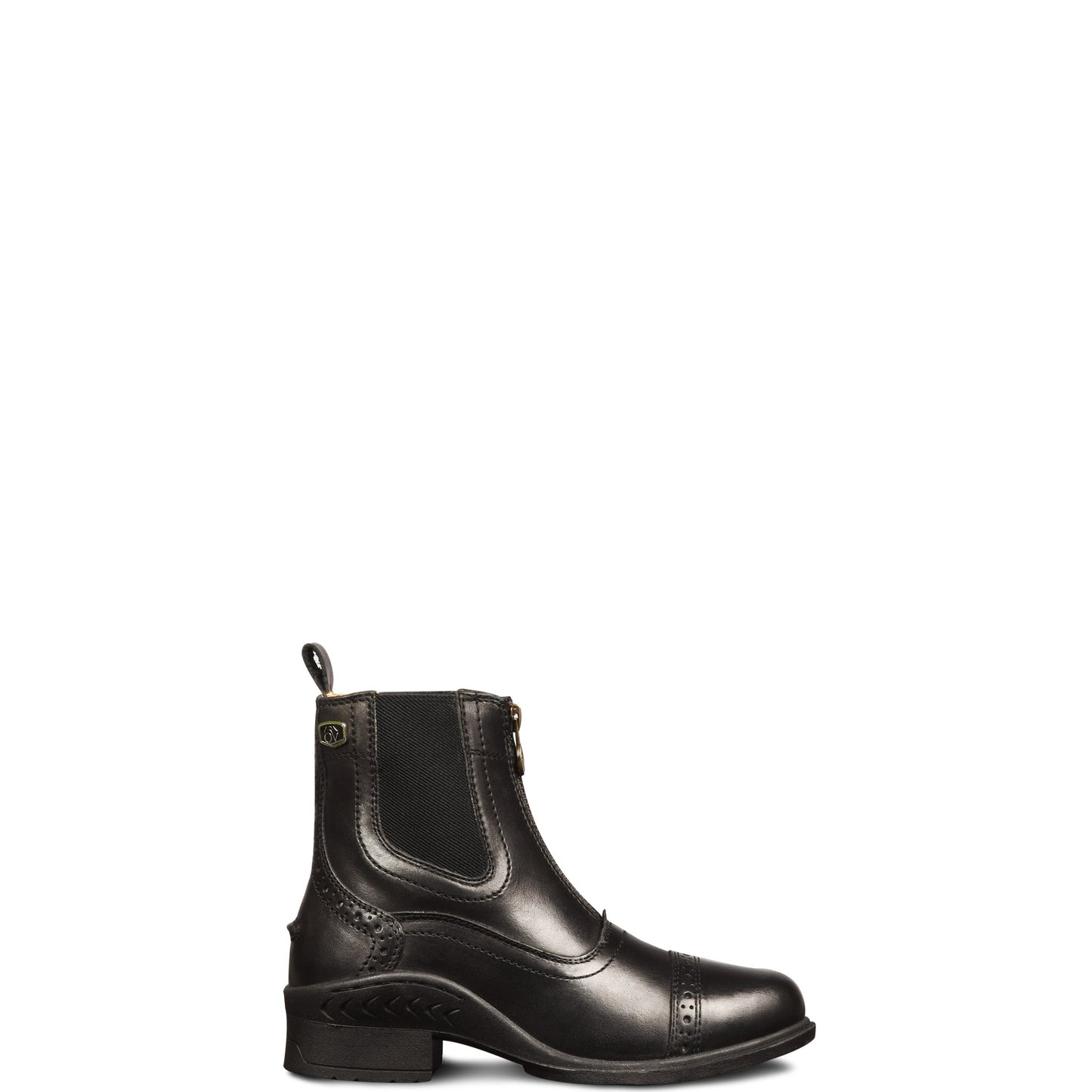 Black paddock boot leather zip
