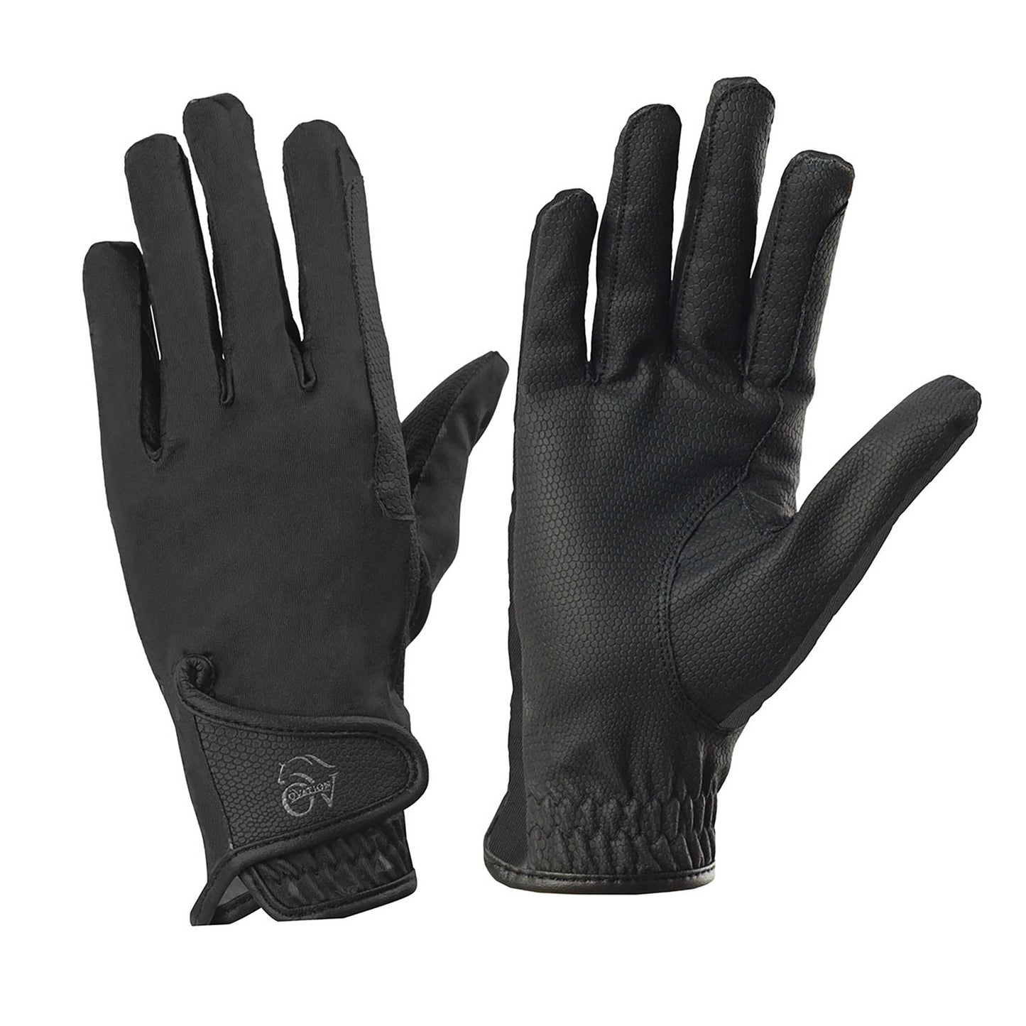 black riding gloves