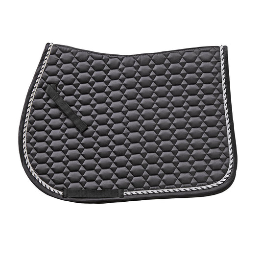 black satin quilted saddle pad