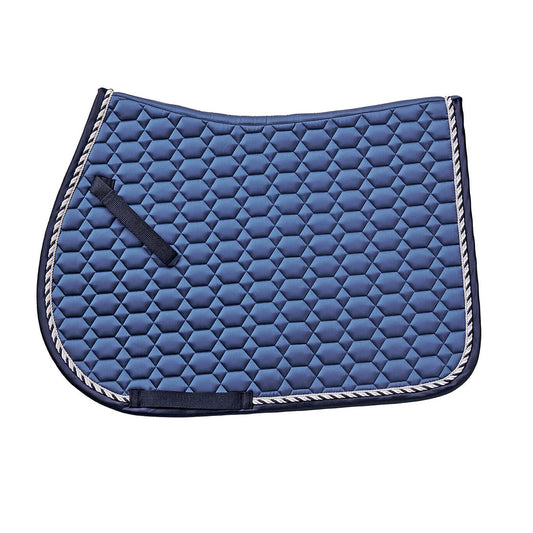 quilted satin saddle pad navy