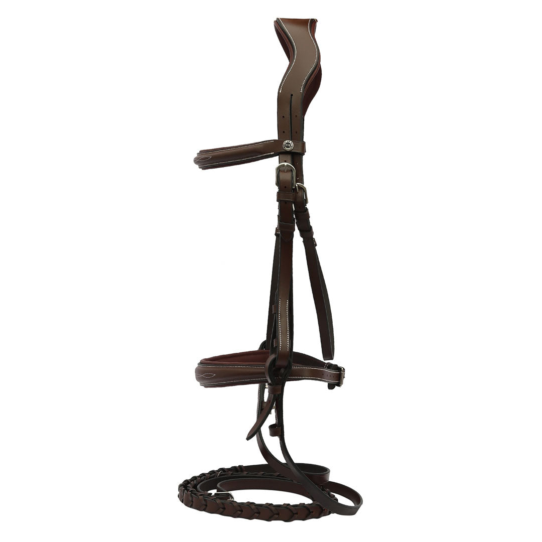 brown bridle with reins