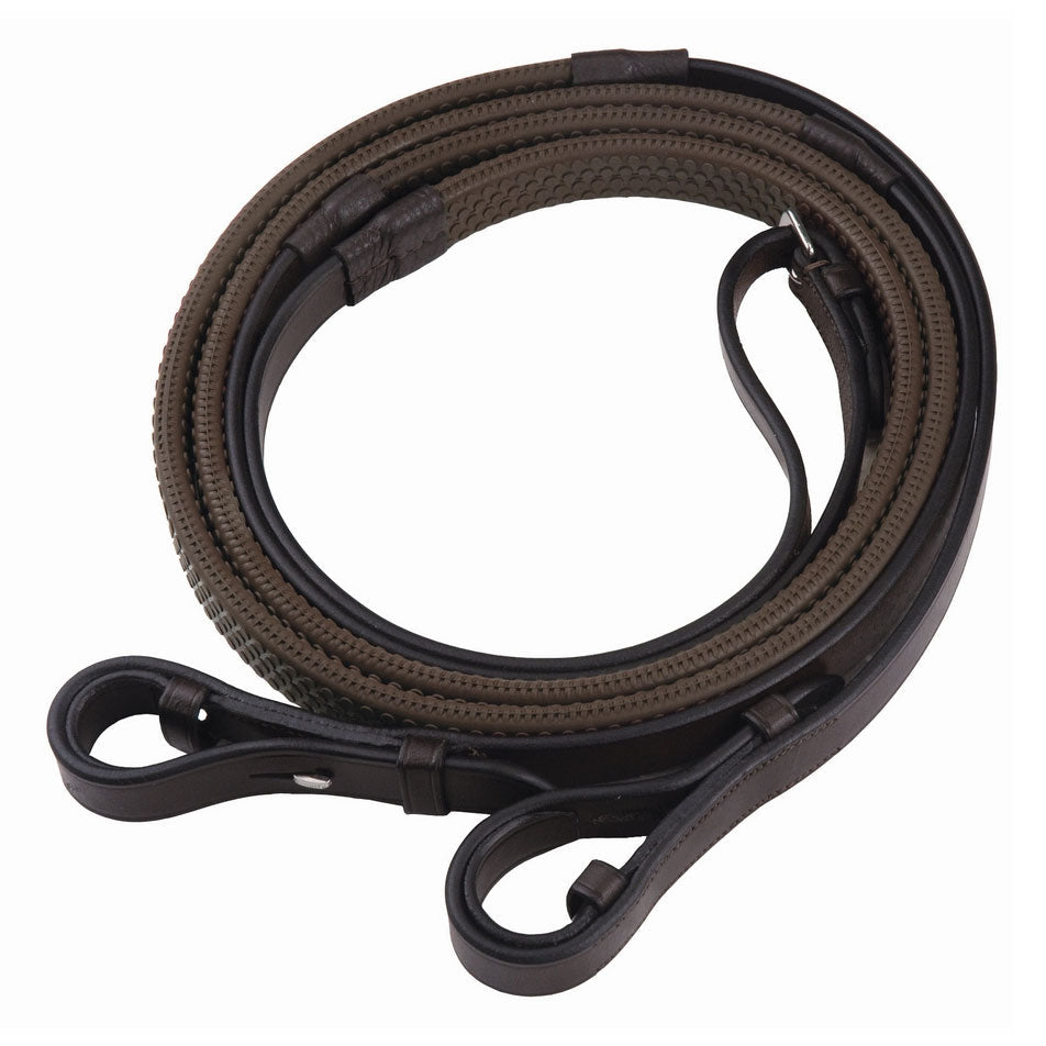 dark brown rubber reins