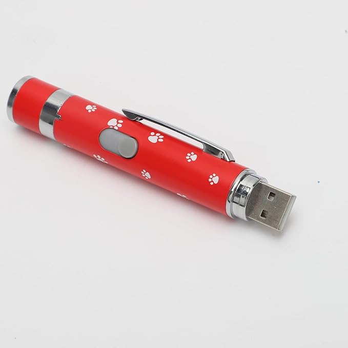 EAWONGEE Cat Toys Rechargeable, Indoor Cats Chase Light, Interactive for Kitty Pet Dog with 3 Light Modes 5 Patterns, Red