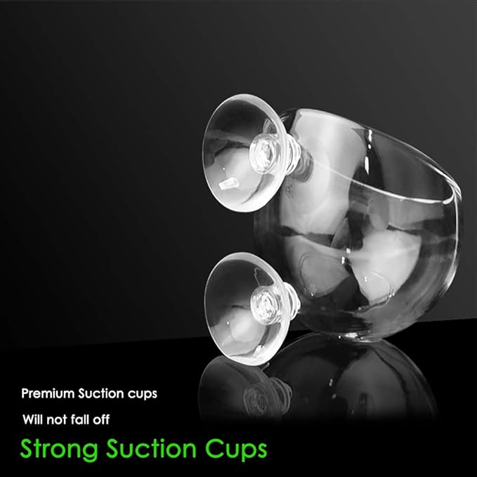 capetsma Aquarium Plant Pot, Glass Fish Tank Plants Holder Aquarium Planter, Aquarium Decoration Plants Cup with 2 Suction Cups for Fish Tank Aquarium Decor Ornament - 1 Pack…