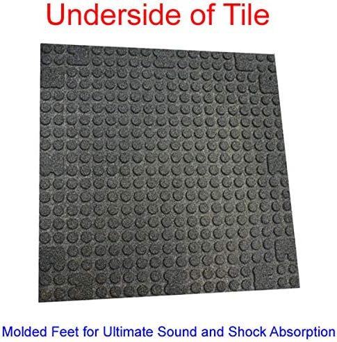 American Floor Mats - Extreme Rubber Gym Tiles - 1 Inch Thick Colorful Rubber Gym Tiles - Superior Shock and Sound Absorbing Tiles - 35% Green/Grey/White 50 Tile Pack (Covers 200 Sq Ft)