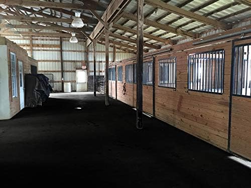 American Floor Tiles - Heavy Duty Stall Tiles - Stable/Horse Tiles - Thick, Durable Rubber Flooring Solid Black 8' x 8' Set 1/2" Thick (16 Tiles Total)