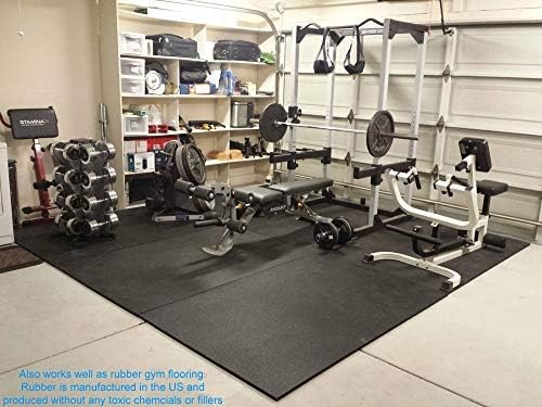 American Heavy Duty Stall Mats - Durable Rubber Flooring - Solid Black 6 Border Tiles 3/8" Thick Expansion Set