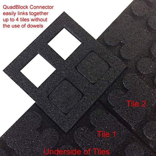 American Floor Mats - Extreme Rubber Gym Tiles - 1 Inch Thick Colorful Rubber Gym Tiles - Superior Shock and Sound Absorbing Tiles - Solid Black 50 Tile Pack (Covers 200 Sq Ft)