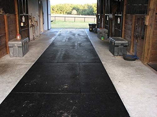 American Floor Mats - Heavy Duty Horse Stall Tiles - Thick, Durable Rubber Flooring - Solid Black, 10' x 12' Set (30 Tiles Total, 0.75" Thick)