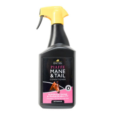 Spray bottle labeled 'Piaffe Mane & Tail' on a white background