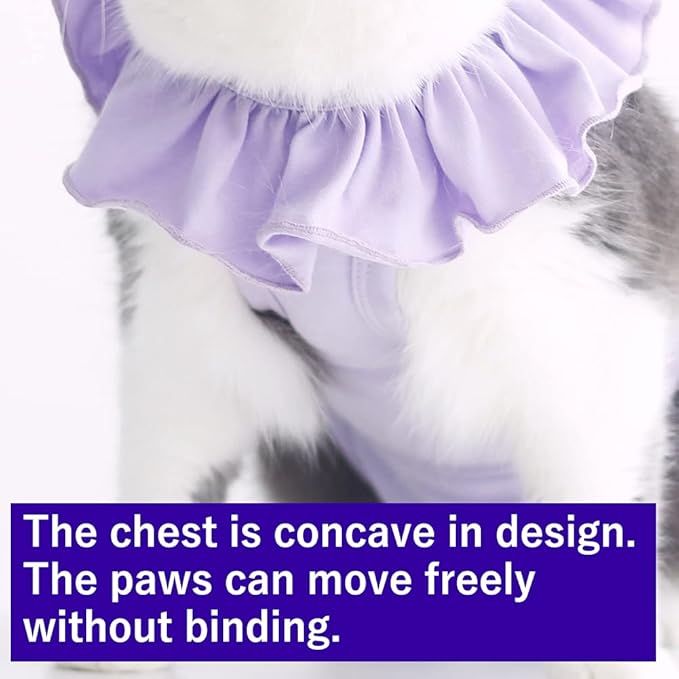 Cat Recovery Suit for Abdominal Wounds and Skin Diseases,Breathable Surgical Recovery Shirt After Surgery Wear Anti Licking Wounds,E-Collar Alternative for Female Cats Kitten(RSC01-blue-s)