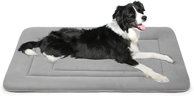 JoicyCo Dog Crate Bed Pad Mat, 36 in Non Slip Bottom Washable Kennel Pad for Medium and Large Dogs, Clay Gray