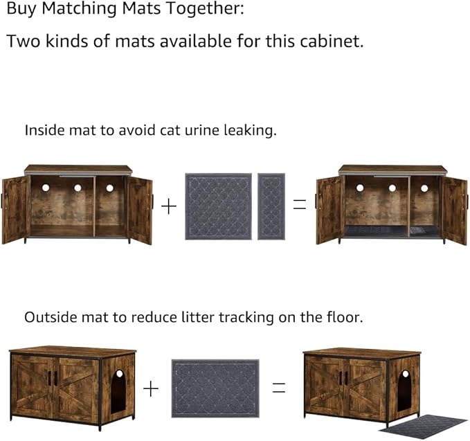 unipaws Top Opening Cat Litter Box Enclosure, Friendly to Elderly People, Waist or Keen Problem People, XL Extra Large Cat Box Furniture, High Jumbo Automatic Litter Box Cover Hidden for Large Cat