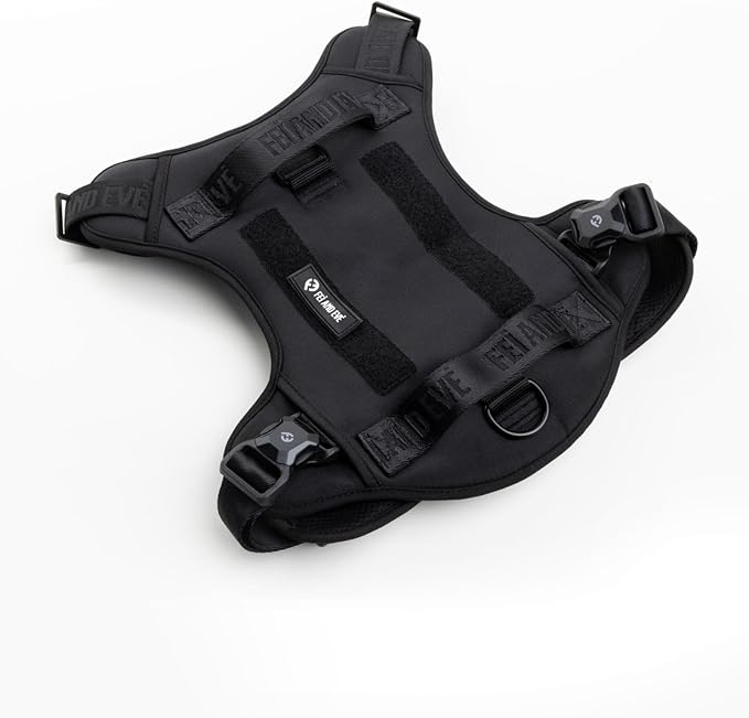 2025 New Edition, Fei & Eve MagEase Dog Harness - 3-Second Magnetic Buckles | 3-Point No-Pull Control | Heavy-Duty 900D Nylon | Dual Safety Handles | Breathable Mesh | Adjustable Fit | Medium,Black