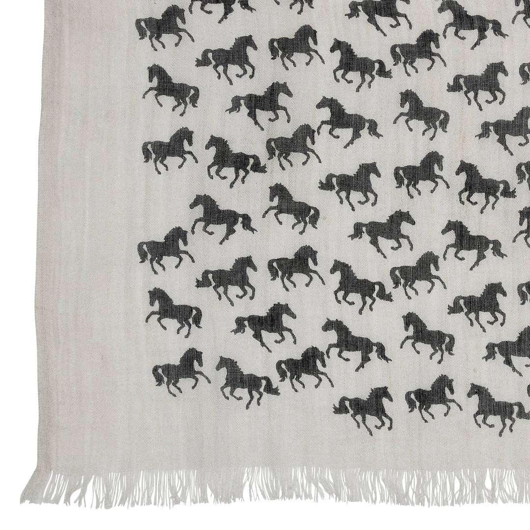 Breeches.com AWST Int'l “Lila” Horse Silhouettes Scarf Grey - Scarves