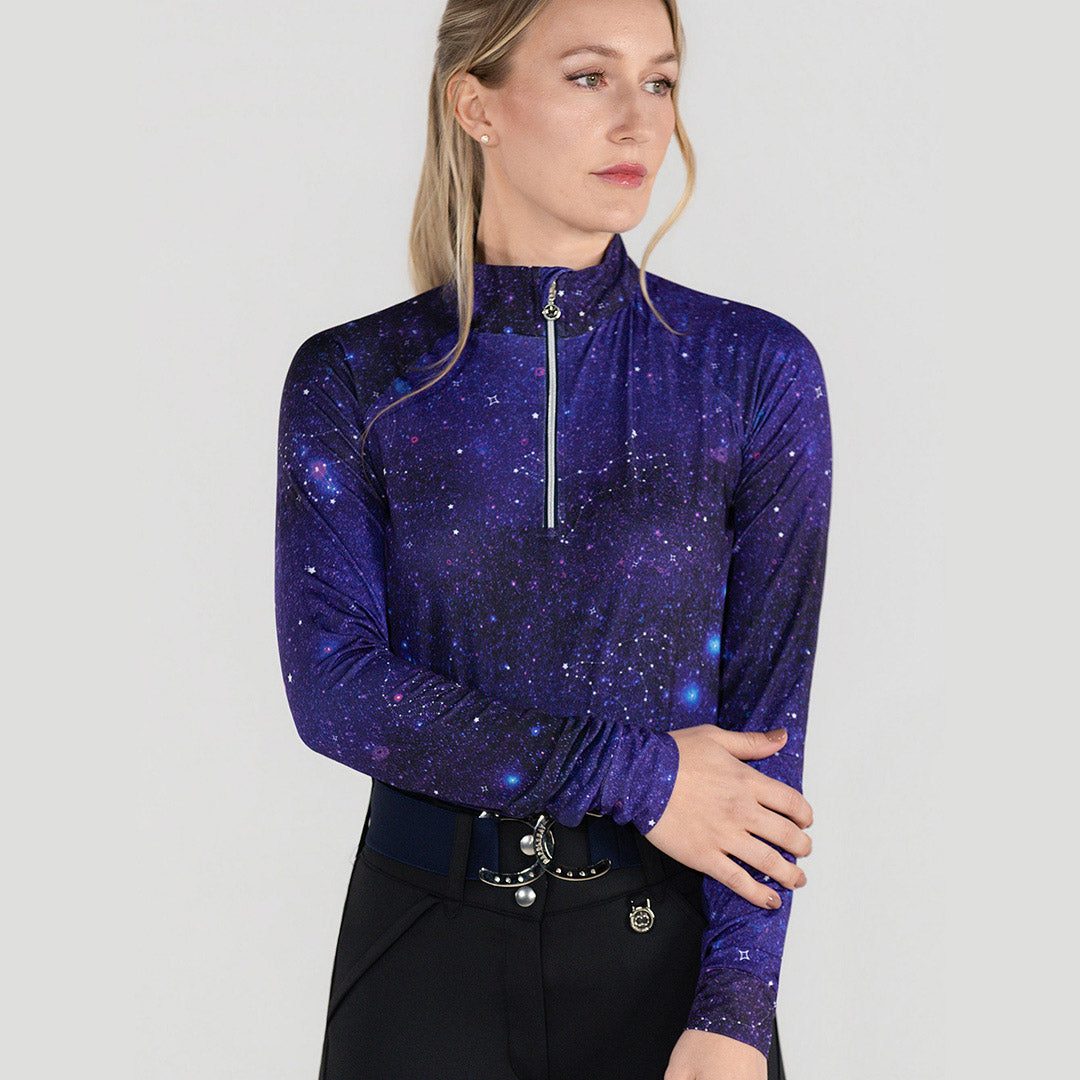 purple long sleeve riding top