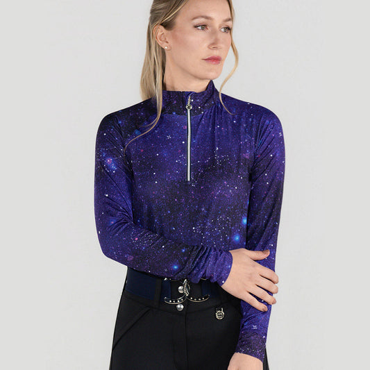 purple long sleeve riding top