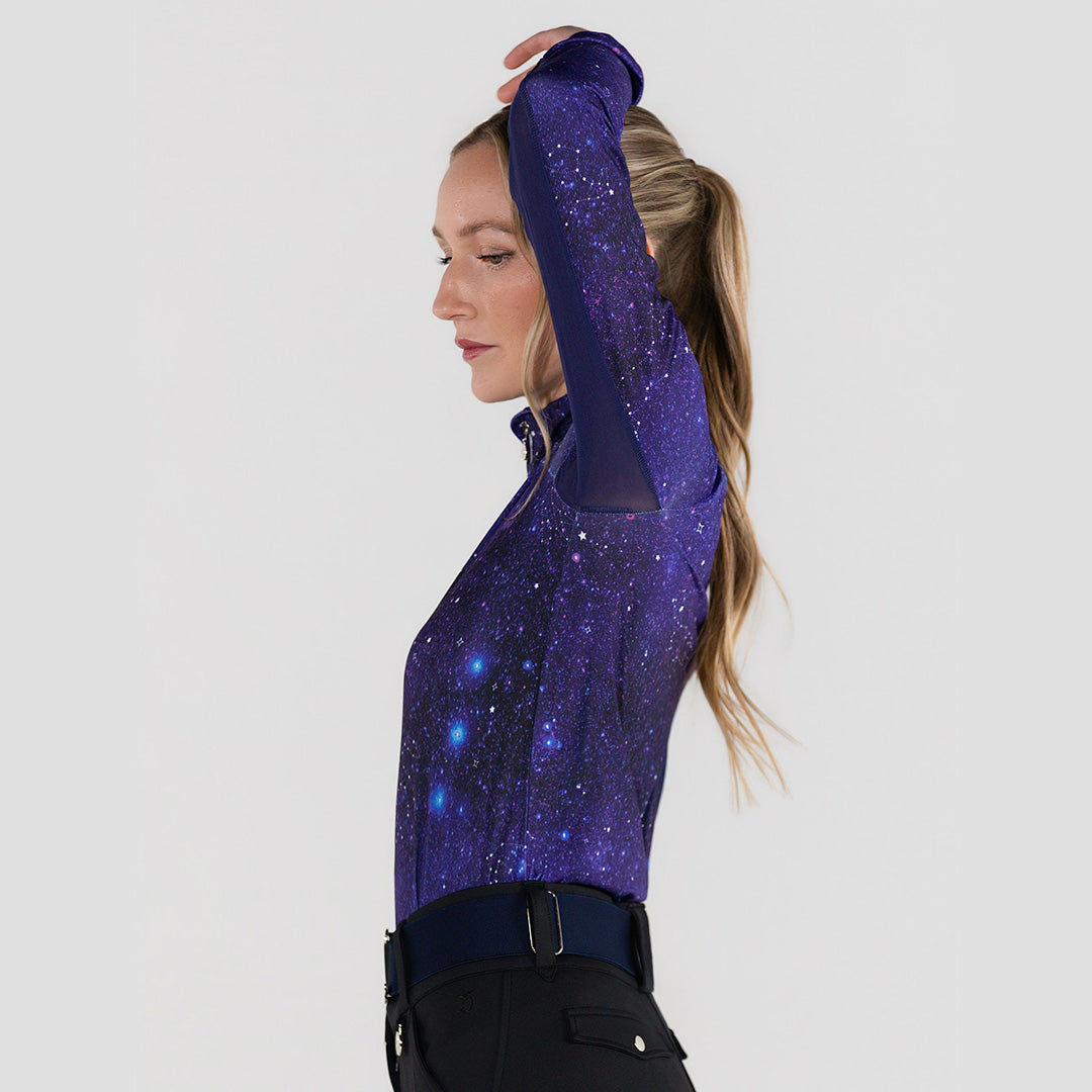 purple long sleeve riding top