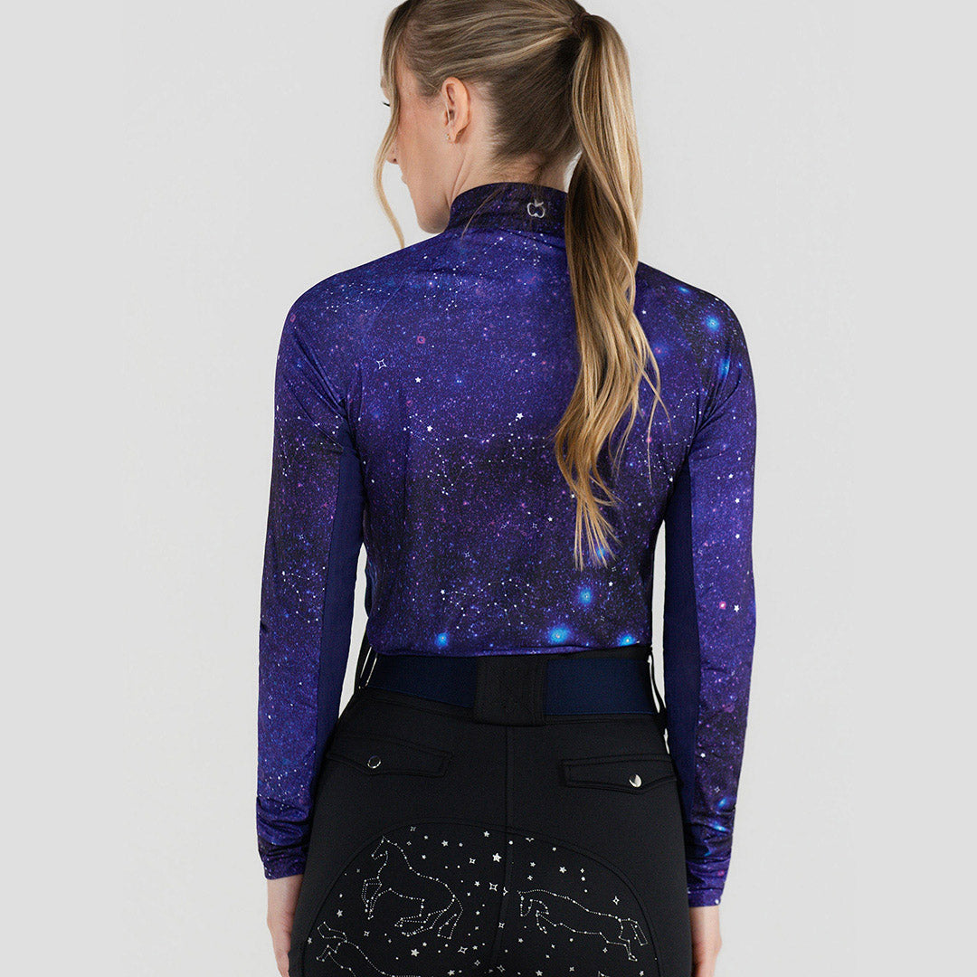purple long sleeve riding top