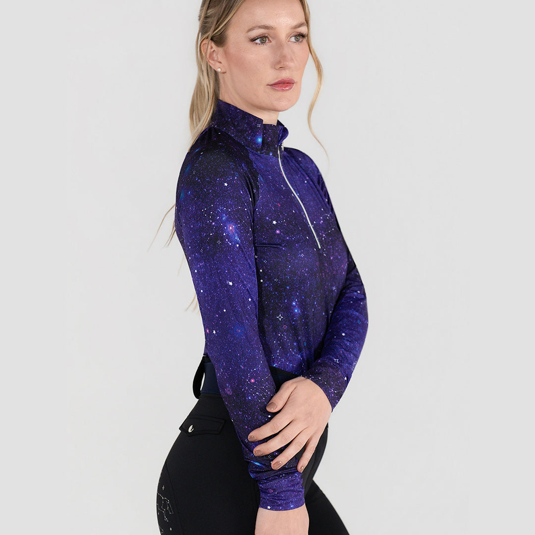 purple long sleeve riding top