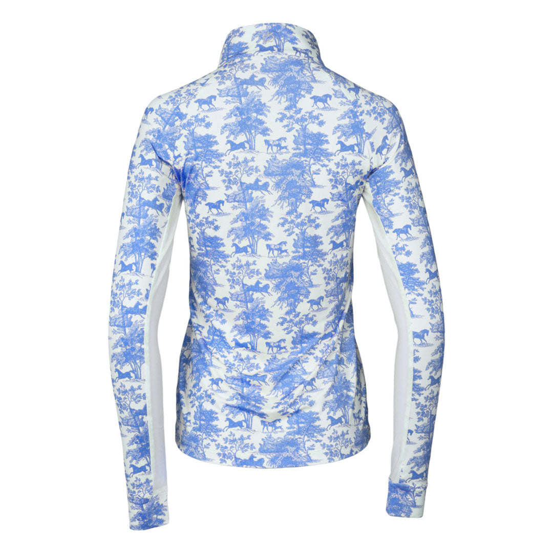 blue and white patterned long sleep sunshirt