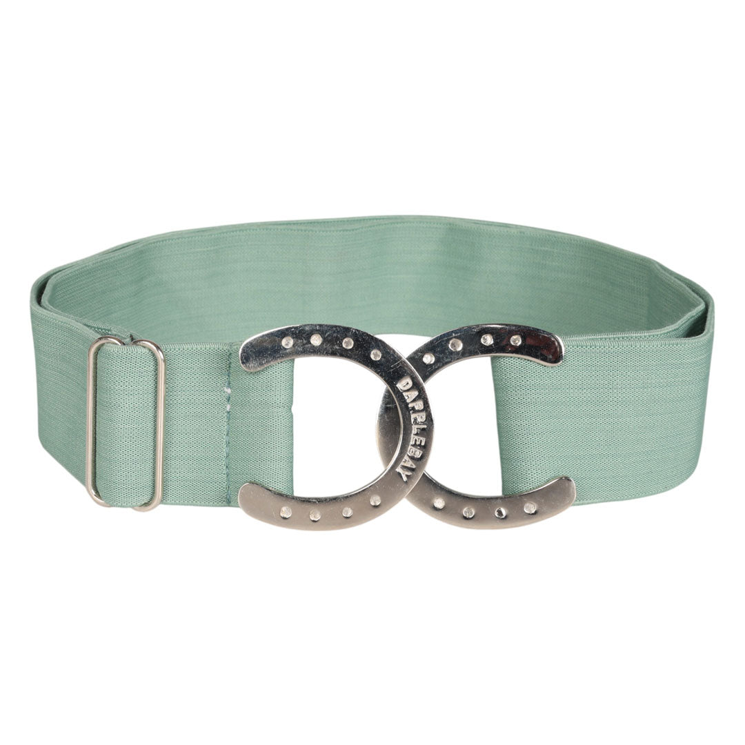 light green belt with horseshoe accent