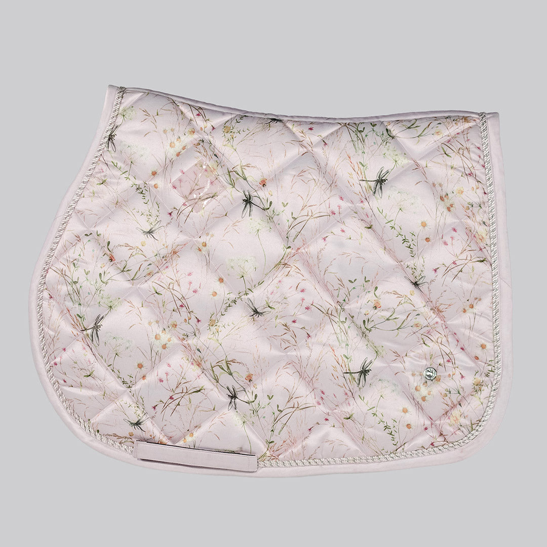 Quilted saddle pad with floral pattern 