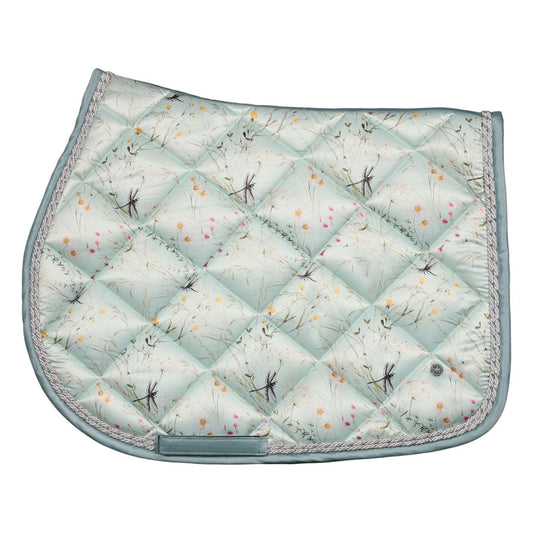 Quilted saddle pad with dragonfly pattern 