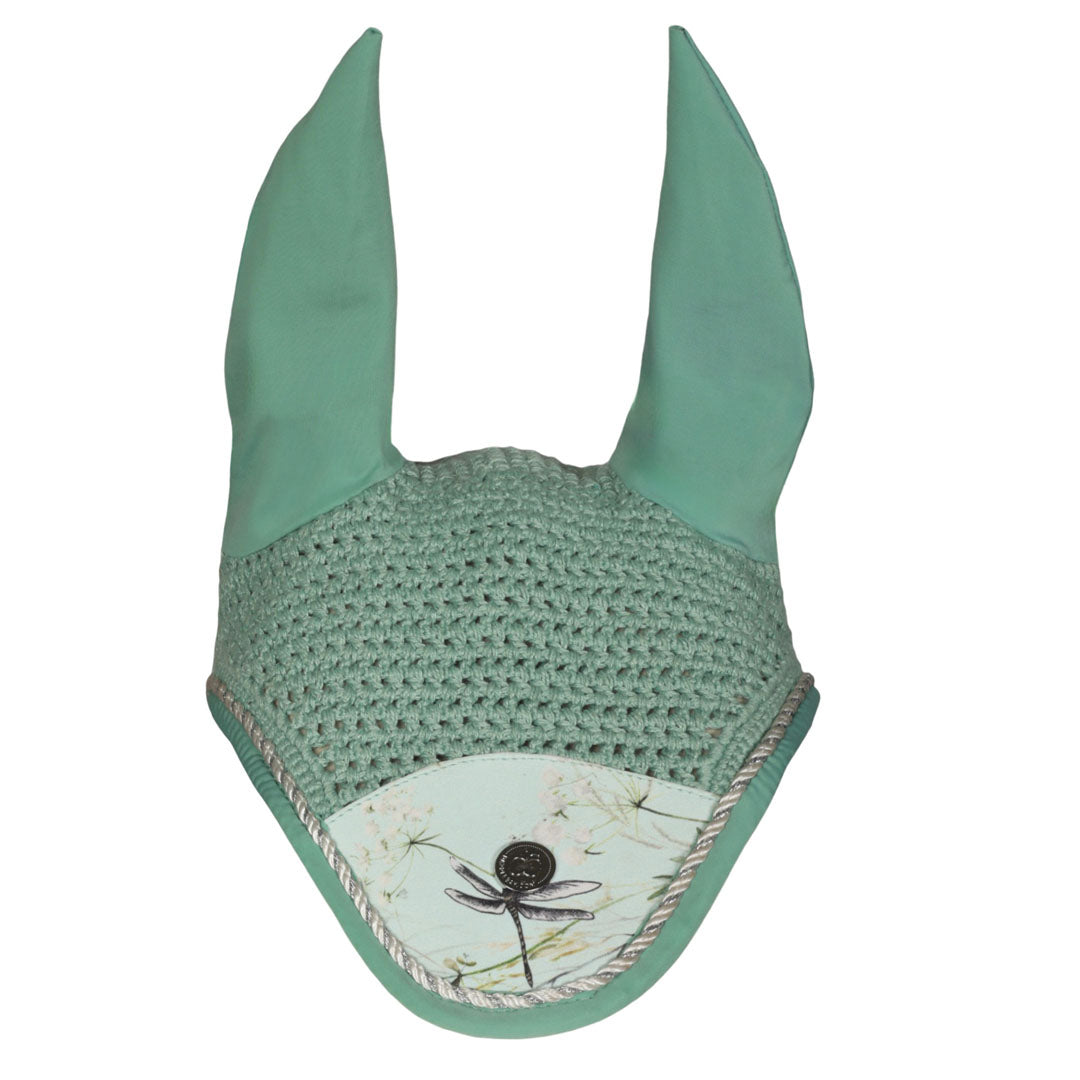 green fly bonnet with printed flap