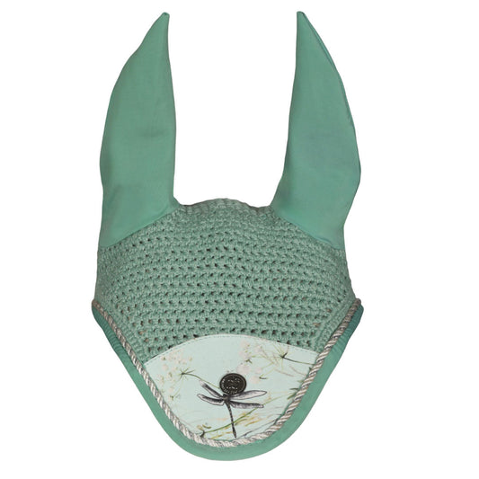 green fly bonnet with printed flap