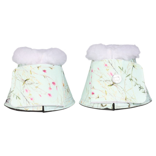 green floral print bell boots