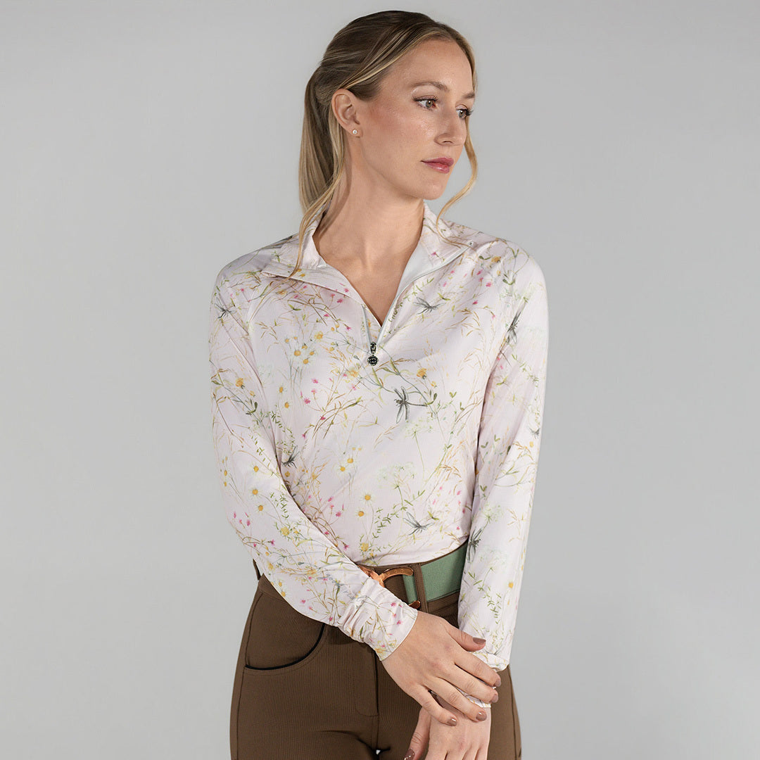 light pink patterned riding shirt long sleeve