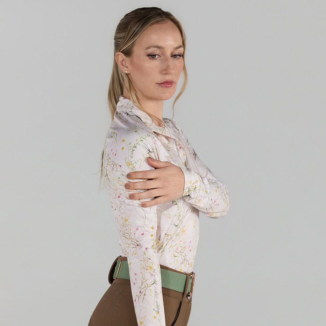 Dapplebay Dragonfly Meadow 1/4 Zip Riding Top-Light Pink